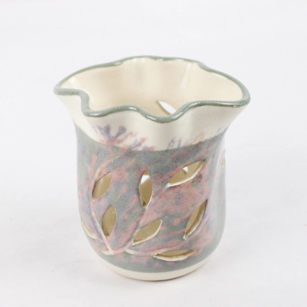 Lot Of 2 Handmade IP Lord Ceramics Pastel Pink Blue Purple