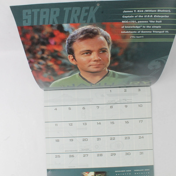2004 Star Trek 12 Month Calendar Sci-Fi Collectible