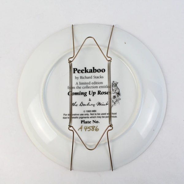 1993 Danbury Mint Coming Up Roses Peekaboo Plate By Richard Stacks