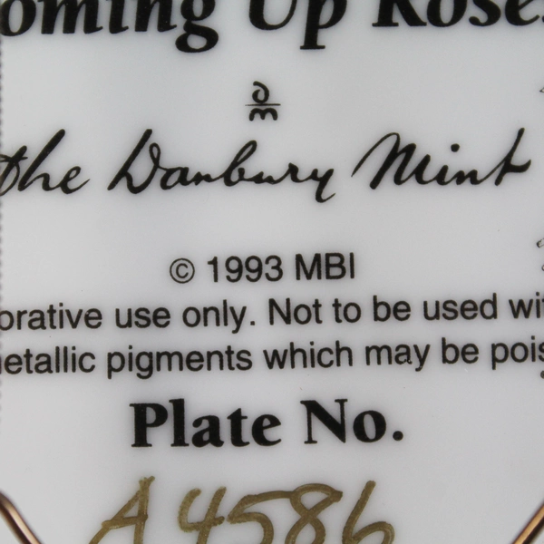 1993 Danbury Mint Coming Up Roses Peekaboo Plate By Richard Stacks