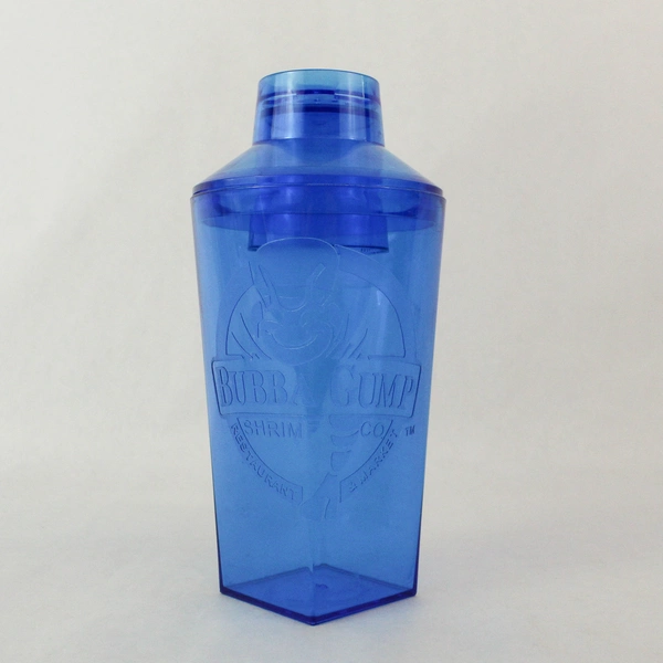 Lot of 3 Bubba Gump Shrimp Co Plastic Cocktail Mixers - Blue & Clear Stars