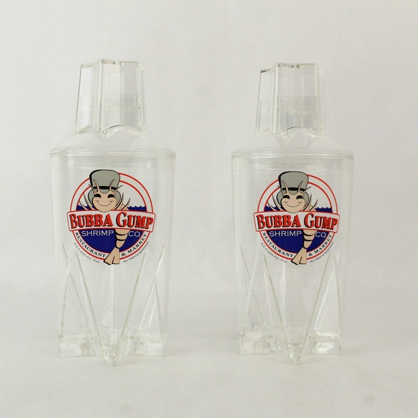 Lot of 3 Bubba Gump Shrimp Co Plastic Cocktail Mixers - Blue & Clear Stars