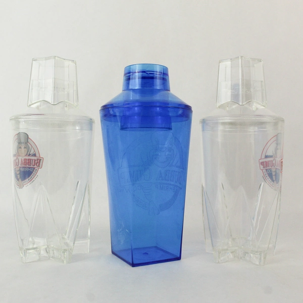 Lot of 3 Bubba Gump Shrimp Co Plastic Cocktail Mixers - Blue & Clear Stars