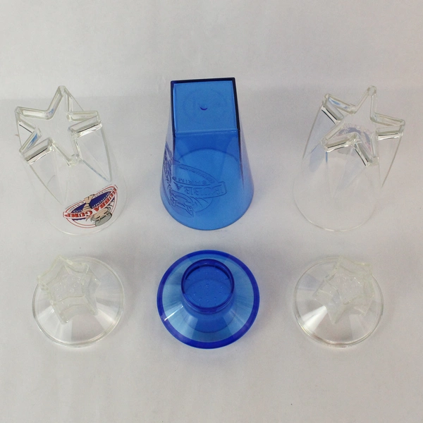 Lot of 3 Bubba Gump Shrimp Co Plastic Cocktail Mixers - Blue & Clear Stars