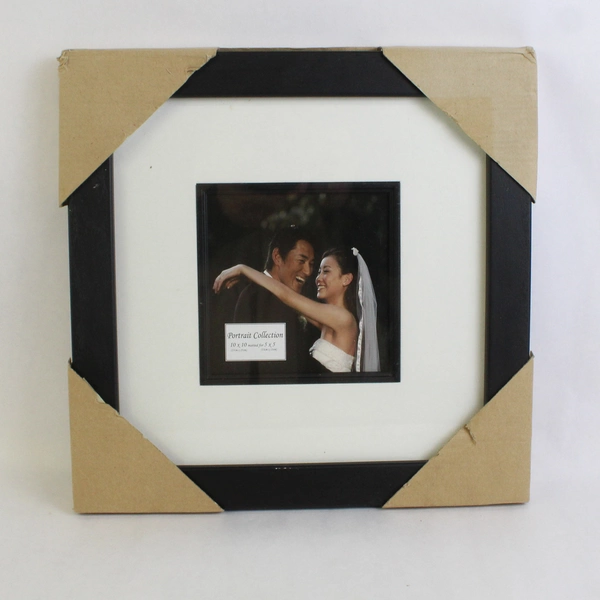 10x10 Black Photo Frame With White Matte for 5x5 Image