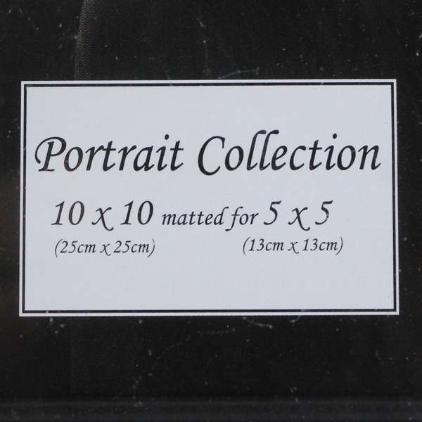 10x10 Black Photo Frame With White Matte for 5x5 Image