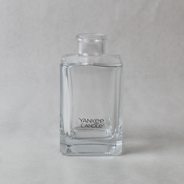 Lot of 2 Empty Glass Bottles - Square Yankee Candle Diffusers 4.25" & 8"