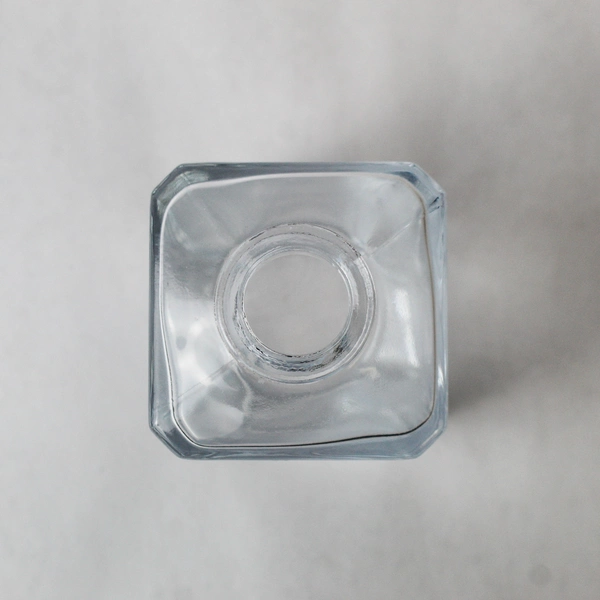 Lot of 2 Empty Glass Bottles - Square Yankee Candle Diffusers 4.25" & 8"