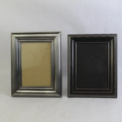 Lot of 2 Silver Tone Metal Photo Frames with Embossed Edges 5" x 7" 