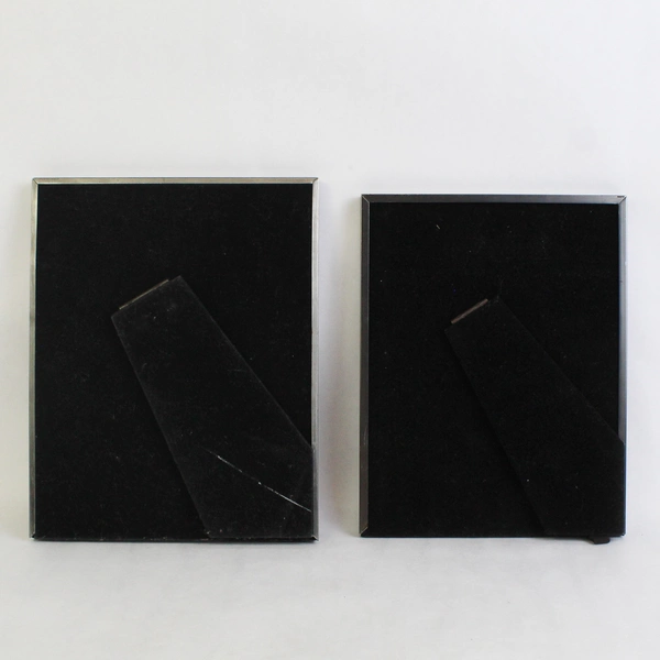 Lot of 2 Silver Tone Metal Photo Frames with Embossed Edges 5" x 7" 