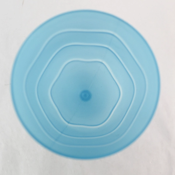 Lot of 8 Blue Plastic Wine Cups with Wave Pattern for Parties & Events