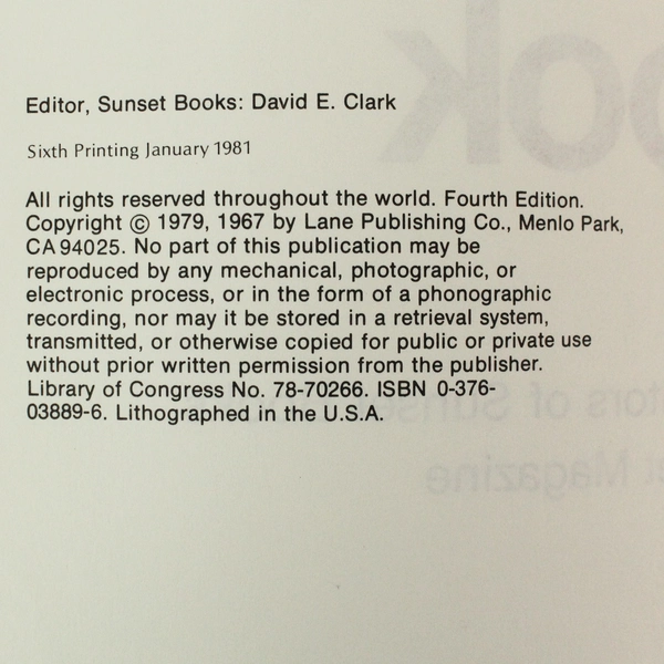 New Western Garden Book by Sunset 1981 Paperback - Good Condition