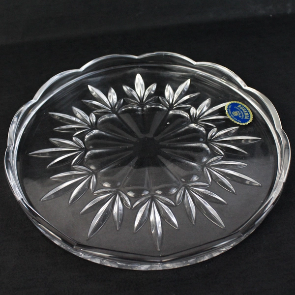 Bohemia Lead Crystal Plate 8.25 Inch Leaf Pattern