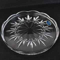 Bohemia Lead Crystal Plate 8.25 Inch Leaf Pattern