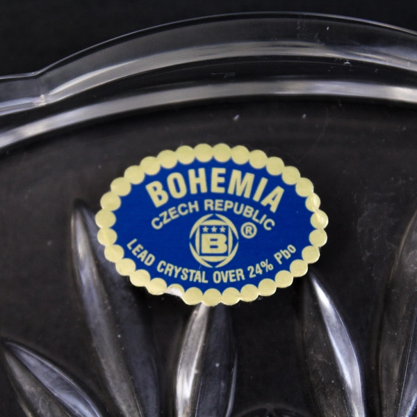 Bohemia Lead Crystal Plate 8.25 Inch Leaf Pattern