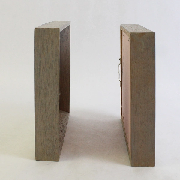 Lot of 2 Rustic Wooden Photo Frames Gray Tint 5x7 Wall-Hanging