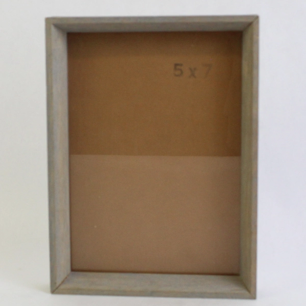 Lot of 2 Rustic Wooden Photo Frames Gray Tint 5x7 Wall-Hanging