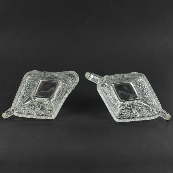 Vintage Indiana Clear Glass Tiara Cream and Sugar Set