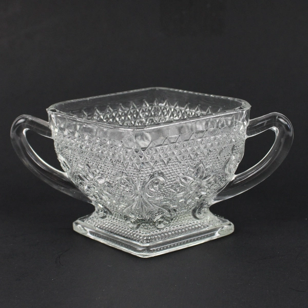 Vintage Indiana Clear Glass Tiara Cream and Sugar Set