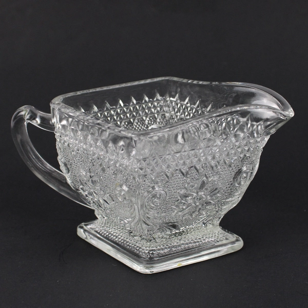 Vintage Indiana Clear Glass Tiara Cream and Sugar Set
