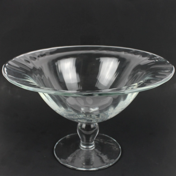 Crabtree & Evelyn Clear Glass Trifle Fruit Bowl Simple 12" Diameter 7.5" Tall