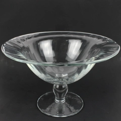 Crabtree & Evelyn Clear Glass Trifle Fruit Bowl Simple 12" Diameter 7.5" Tall