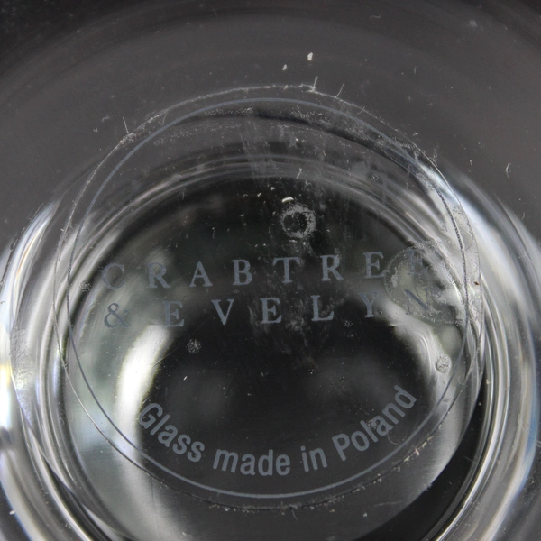 Crabtree & Evelyn Clear Glass Trifle Fruit Bowl Simple 12" Diameter 7.5" Tall