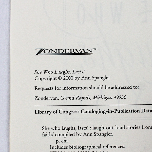 She Who Laughs, Lasts! Compiled by Ann Sprangler 2000 Paperback 