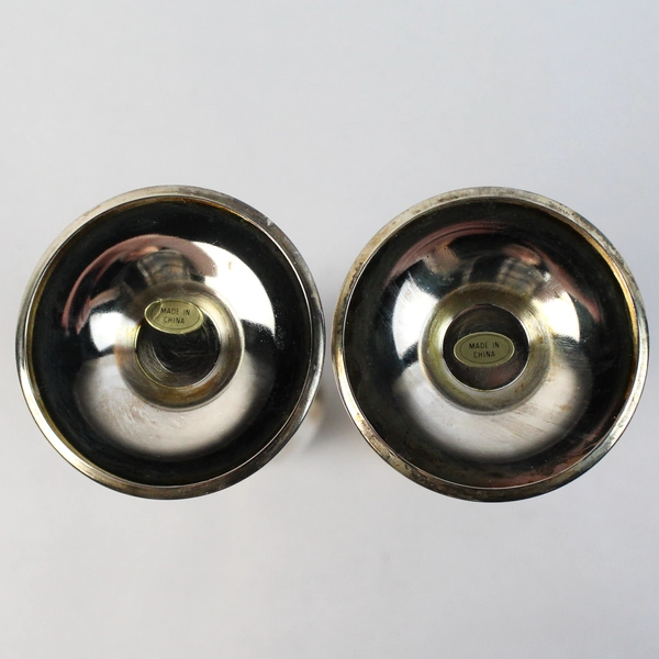 Vintage Silver Plate Champagne Flutes Engraved Jonathan and Alane With A Date