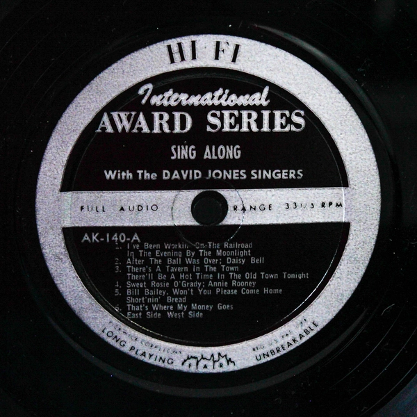 David Jones Singers AK140 Vinyl Record - Pre-Owned, As-Is, Music Collectible