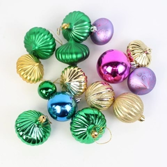 Lot of 15 Plastic Christmas Ornaments Assorted Sizes and Colors