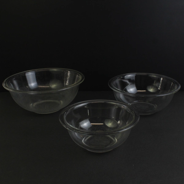 Lot Of 3 Nesting Pyrex Clear Glass Bowls 322 323 325 Between 1 and 2.5 Liters