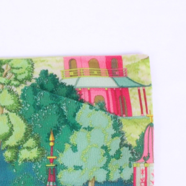 Multicolor Asian Pagoda Design Square Throw Pillow Cover 17" x 17"