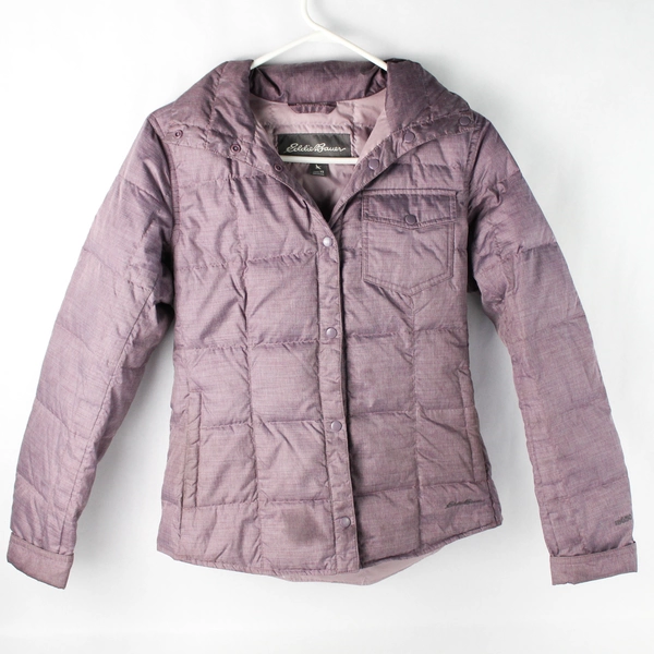 Eddie Bauer Women's Purple Button Up Puffer Jacket Size XS
