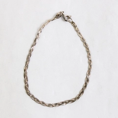 Sterling Silver 925 Double Link Chain Bracelet 7" Long Italy