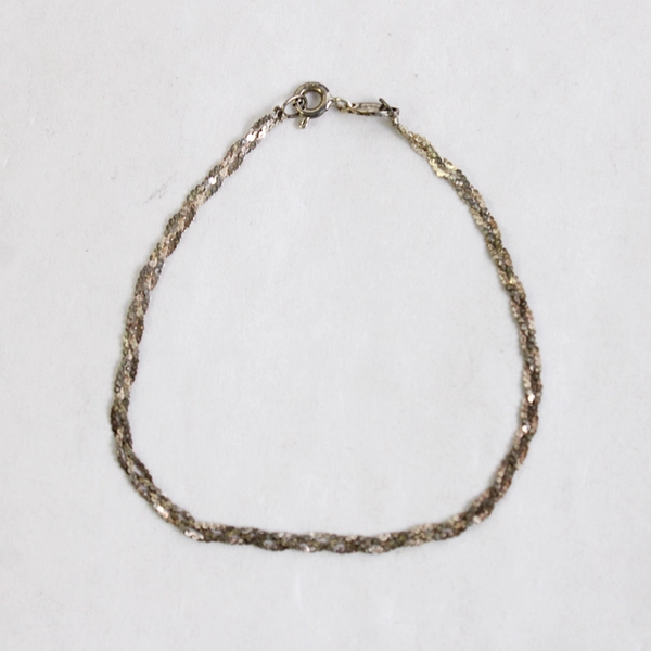 Sterling Silver 925 Double Link Chain Bracelet 7" Long Italy