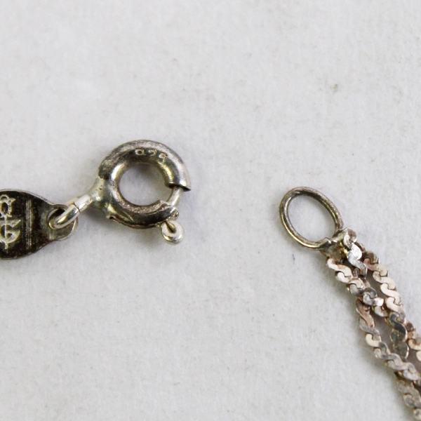 Sterling Silver 925 Double Link Chain Bracelet 7" Long Italy