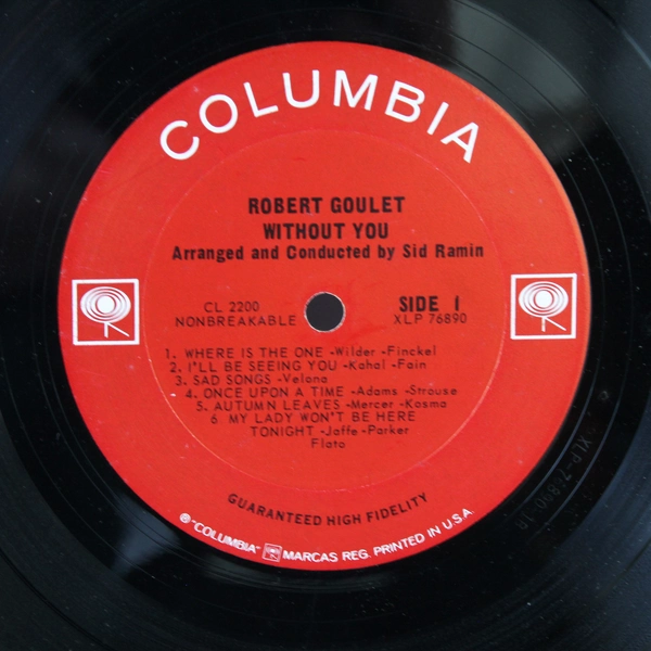 Robert Goulet Without You 1964 LP Vinyl Record Columbia CL 2200 - As-Is