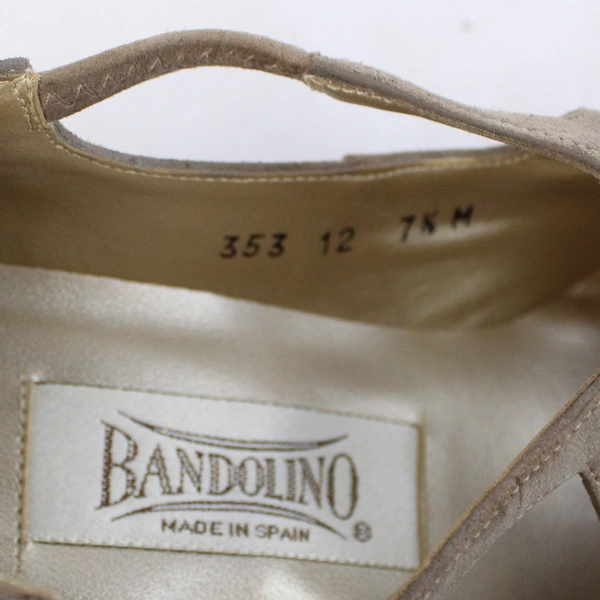 Bandolino Taupe Suede Pump Spool High Heel Almond Toe Women Size 7.5