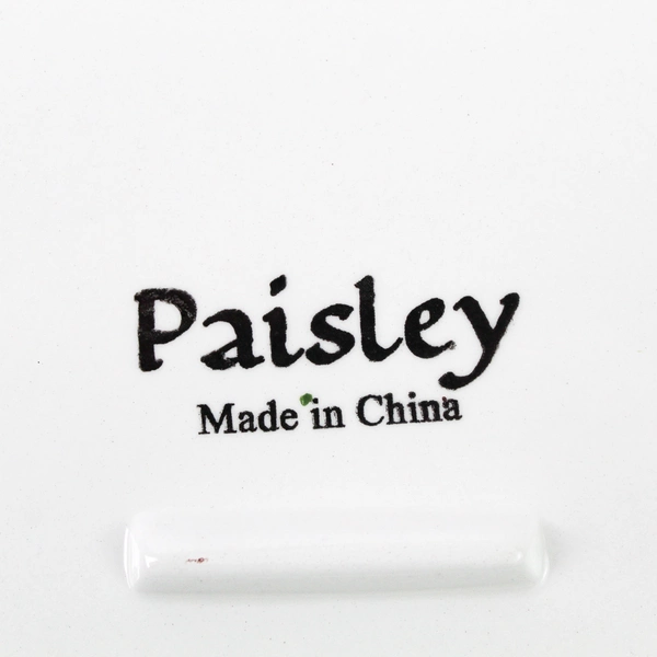 Paisley Brand Floral Multicolor Ceramic Square Serving Tray Platter 11.5"