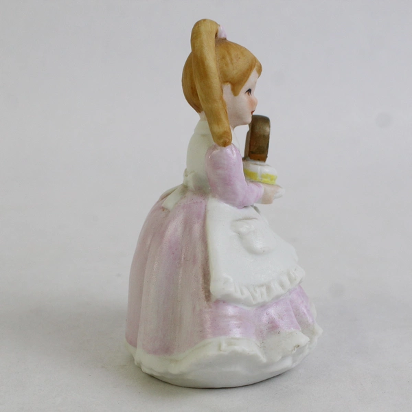 VTG Lefton Porcelain China Girl Figurine 6 Birthday Cake Pink Dress Blonde
