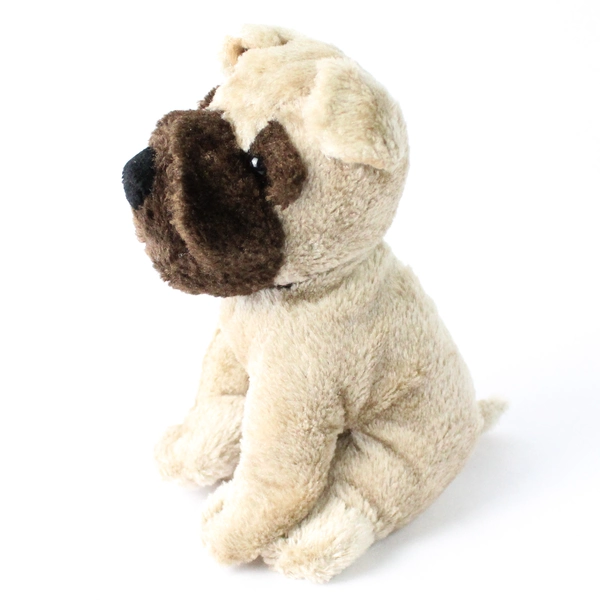 Vintage Golden Bear Co. Plush Dog Pug Dark Brown Tan Black Nose Eyes 7.5"