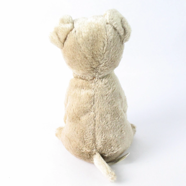 Vintage Golden Bear Co. Plush Dog Pug Dark Brown Tan Black Nose Eyes 7.5"