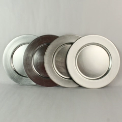 Set of 4 Metallic Lacker Charger Plates 13 Inch Round