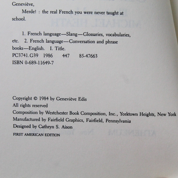 Merde! The Real French You Were Never Taught - Geneviève 1986 PB