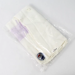 Sealed Vintage Visa by Milliken White and Purple Tablecloth 70" Round