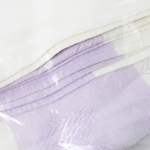 Sealed Vintage Visa by Milliken White and Purple Tablecloth 70" Round