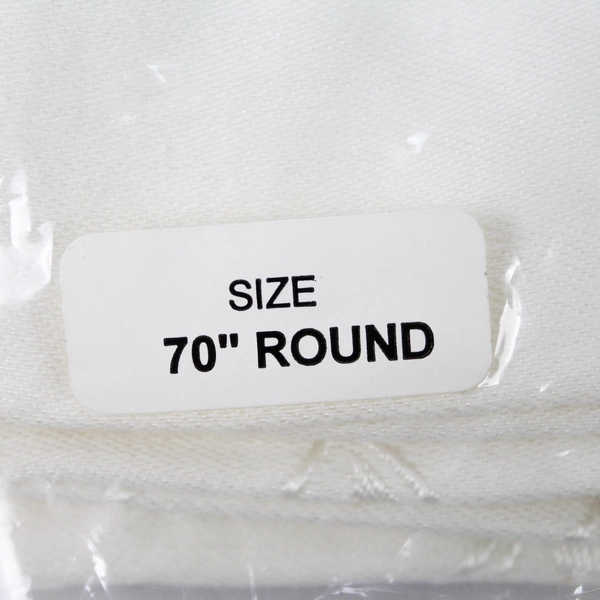 Sealed Vintage Visa by Milliken White and Purple Tablecloth 70" Round