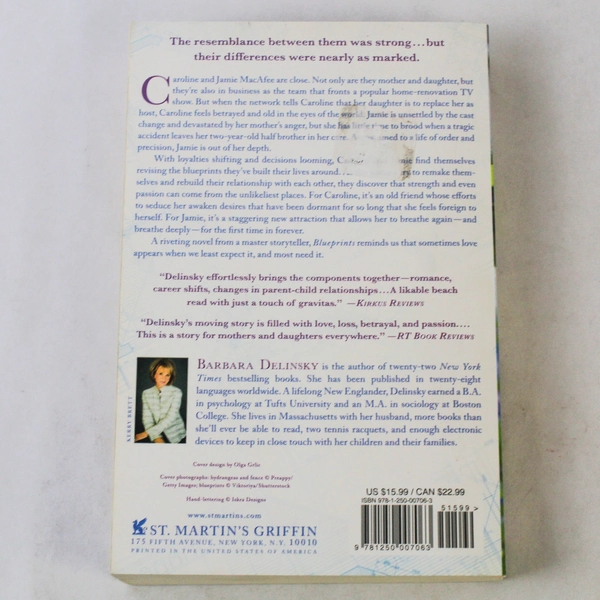 Barbara Delinsky Blueprints Paperback 2016 St. Martin's Press - Very Good