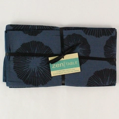 Set of 4 Zen Table Dark Blue Napkins All Natural Materials NWT